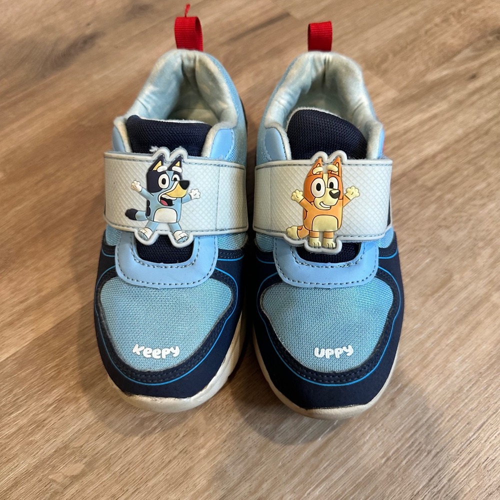 Bluey Sneakers Little Kids Size 12 Blue Bingo Keepy Uppy Athletic Shoes Light Up